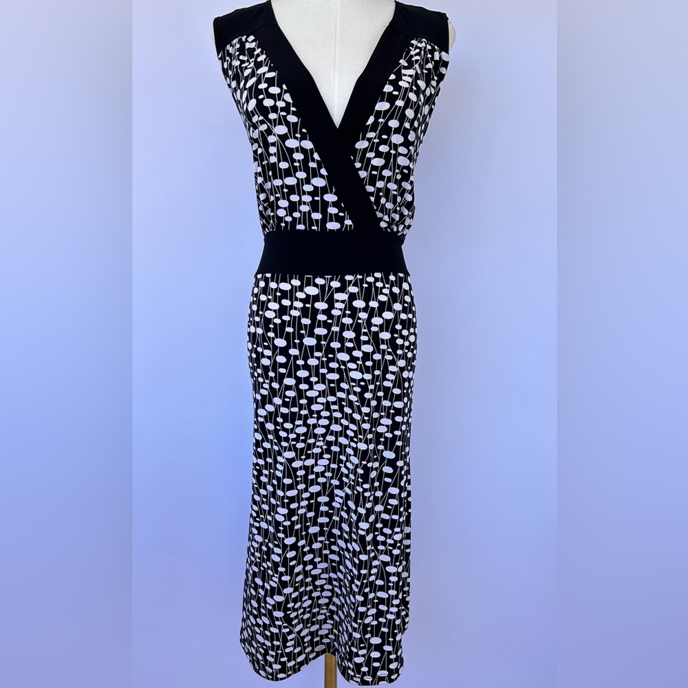 Lane Bryant‎ Women’s “Dots & Lines” Dress Faux Wrap Bodice Sleeveless Size 18/20